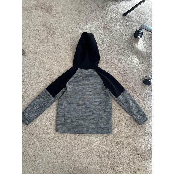 old navy active gray/black/neon green zip up hooded sweatshirt, size small 6/7 - Picture 2 of 4